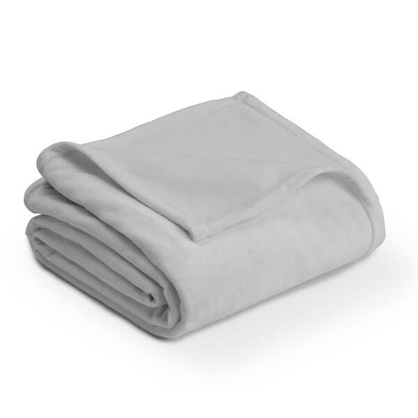 Vellux Plush Highrise Gray Polyester King Blanket