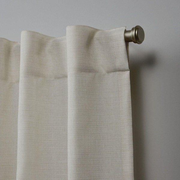 Faux Linen Slub Linen Solid Light Filtering Hidden Tab Top Indoor Curtain Panel, 54 in. W x 84 in. L (Set of 2)