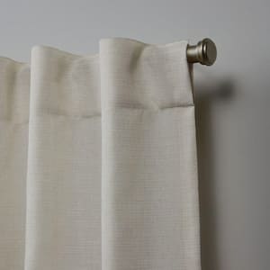 Faux Linen Slub Linen Solid Light Filtering Hidden Tab / Rod Pocket Curtain, 54 in. W x 96 in. L (Set of 2)