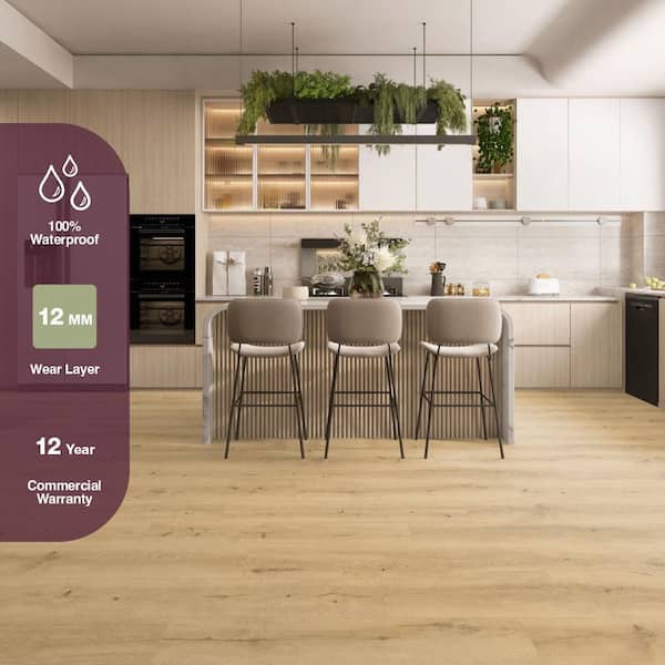 Nobelford Oak 12mm T x 7.56 in. W Waterproof Laminate Wood Flooring (15.95 sq. ft./Case)