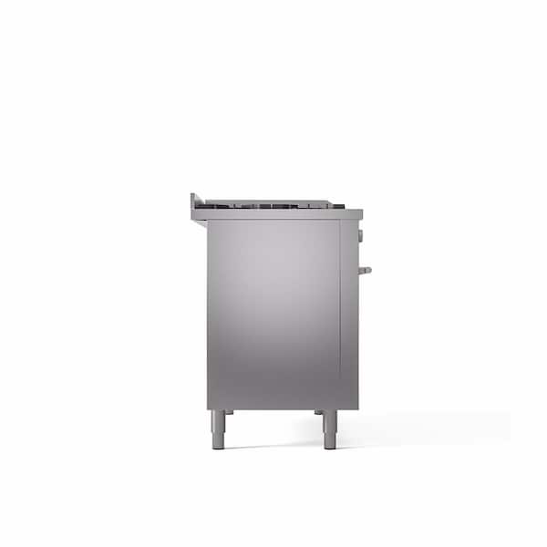 Professional Plus II 48 in. 5 Burner French top Griddle Freestanding Liquid Propane Dual Fuel Range in Stainless Steel