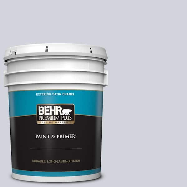 BEHR PREMIUM PLUS 5 gal. #S550-1 Blueberry Whip Satin Enamel Exterior Paint & Primer