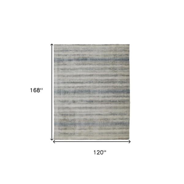 2 ft. x 8 ft. Blue, Gray Abstract Area Rug