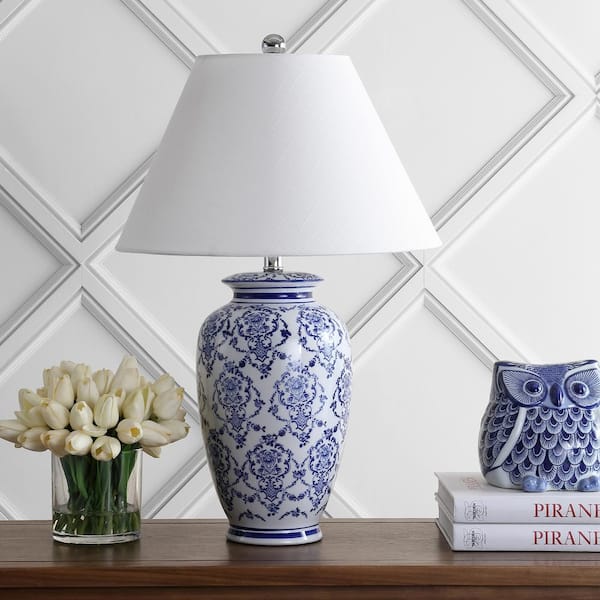 Blue and white ceramic 2024 table lamp