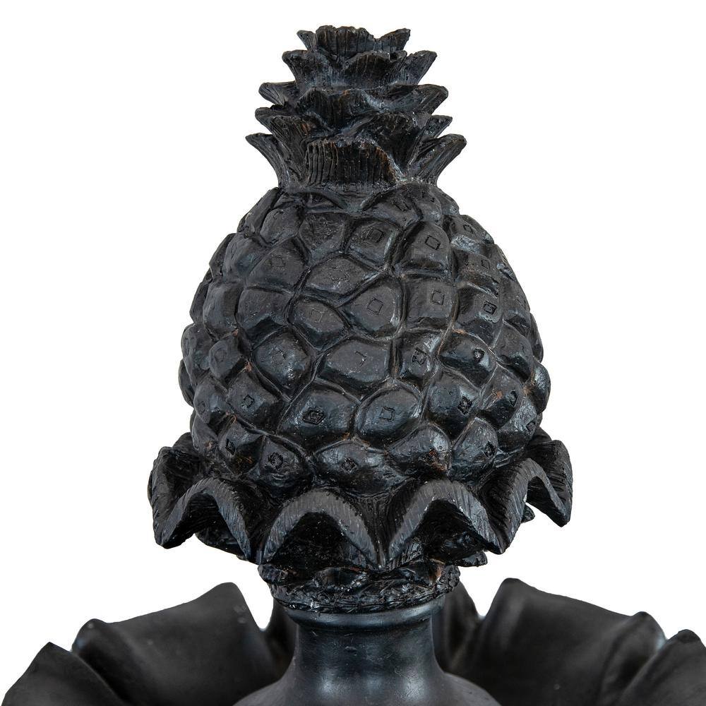 Deep Espresso 3-Tier Fiberglass Outdoor Water Fountain with Pineapple Top