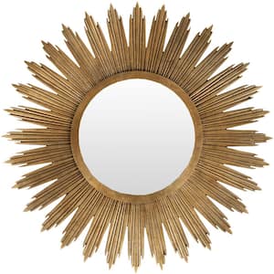 Large Round Gold Contemporary Mirror (47 in. H x 47 in. W)