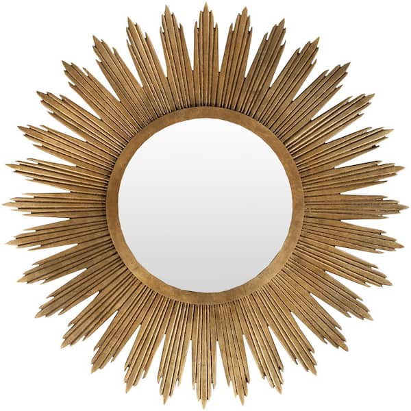 Livabliss Large Round Gold Contemporary Mirror (47 in. H x 47 in. W)