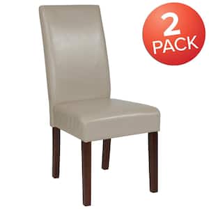 Beige Leather Dining Chairs (Set of 2)
