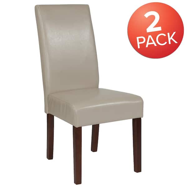 Carnegy Avenue Beige Leather Dining Chairs (Set of 2)