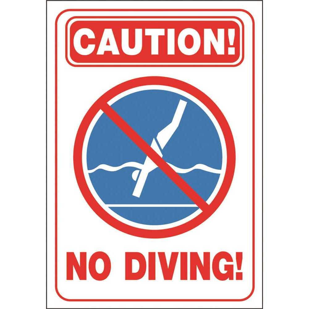 20 in. x 14 in. Pool Signs Pool Accessories and Hardware Caution No Diving