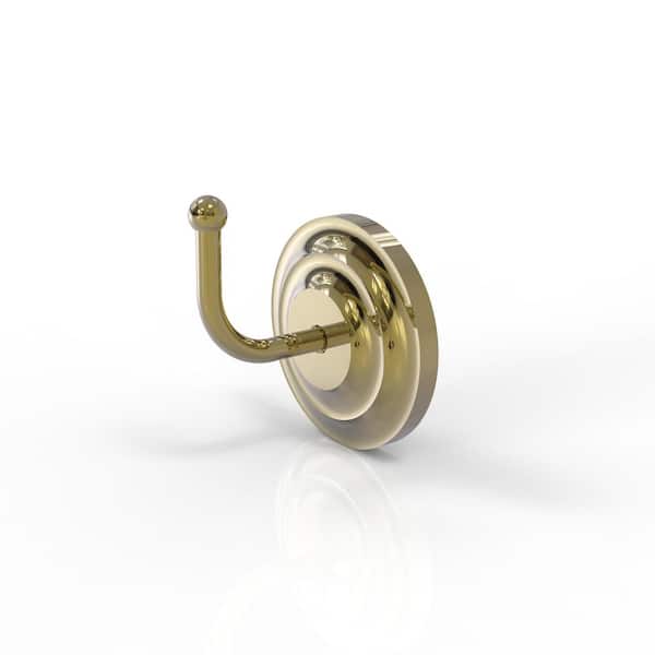 Allied Brass Que New Collection Wall-Mount Robe Hook in Unlacquered Brass