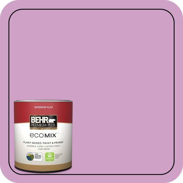 BEHR PREMIUM PLUS 1 qt. #670B-4 Geranium Bud Flat EcoMix Plant-Based ...