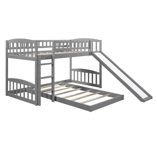 HomeRoots Amelia Gray Wood Frame Twin Platform Bed