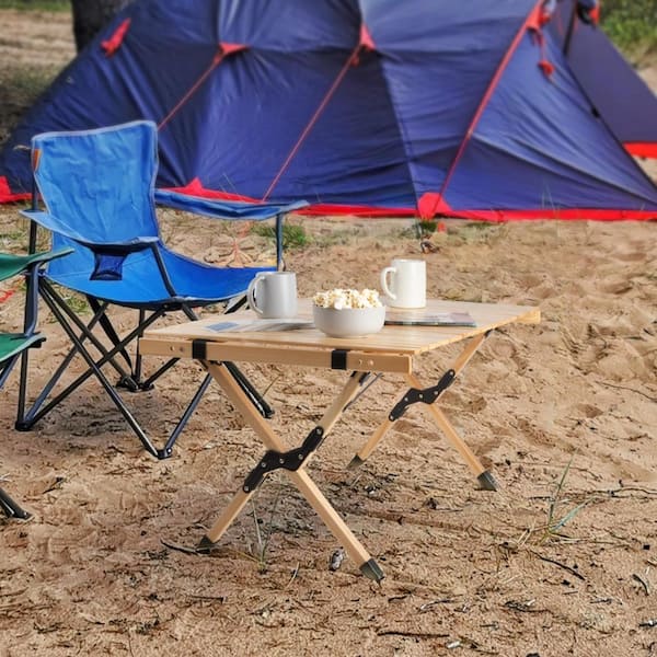 Wakeman Outdoors 23.75 in. Mocha Rectangle Portable Camping Wood