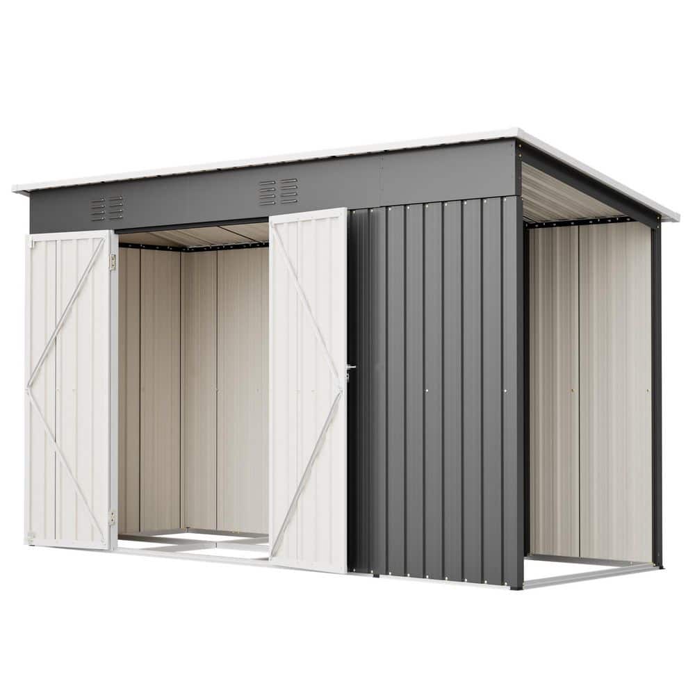 Outdoor Tool Shed 10 ft. W x 4 ft. D Metal Storage Shed with Lockable Door and Floor Frame (35.7 sq. ft.) price history on PriceWatchPro