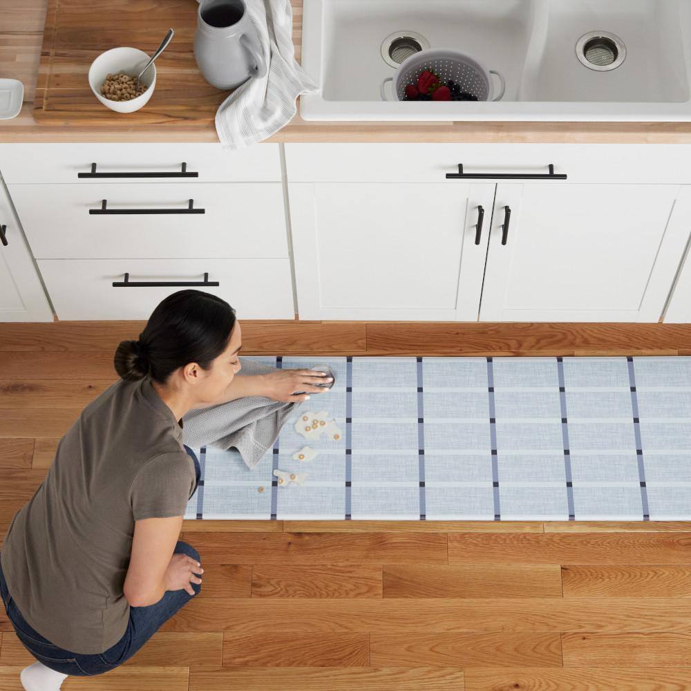 Blue Plaid Comfort Plus Anti-Fatigue Kitchen Mat