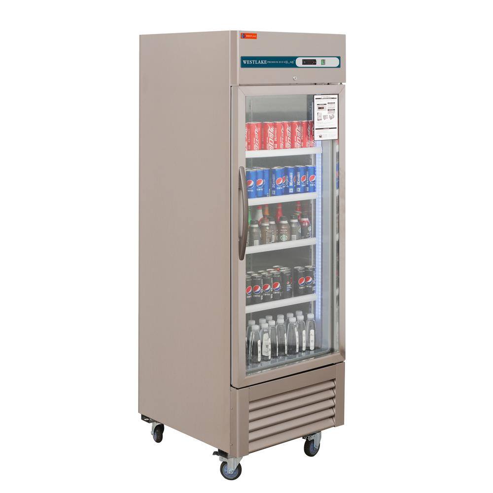27" Stainless Steel Commercial Display Refrigerator with Glass Door