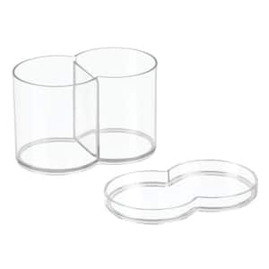 RPET Vanity Organizer Clarity Stacking Dual Canister in Clear
