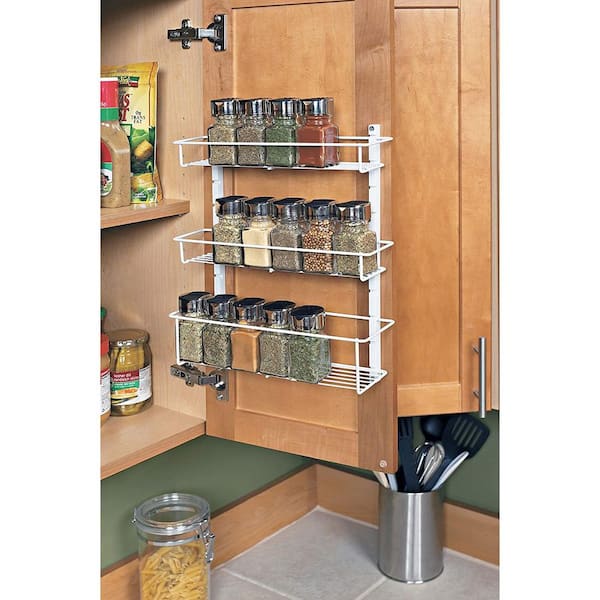 Adhesive Spice Rack Organizer Wall Mount, Clear Acrylic Shelves [3 Pack]