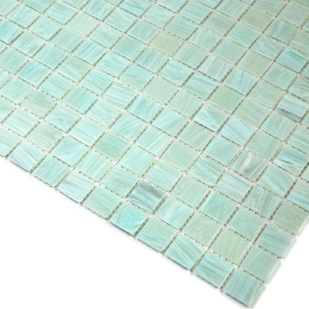 Celestial Light Pistachio Green Glass Mosaic Tile