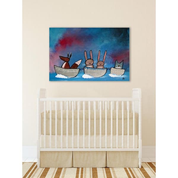 Unbranded 16 in. H x 24 in. W "Friends in Boats" by Marmont Hill Printed Canvas Wall Art
