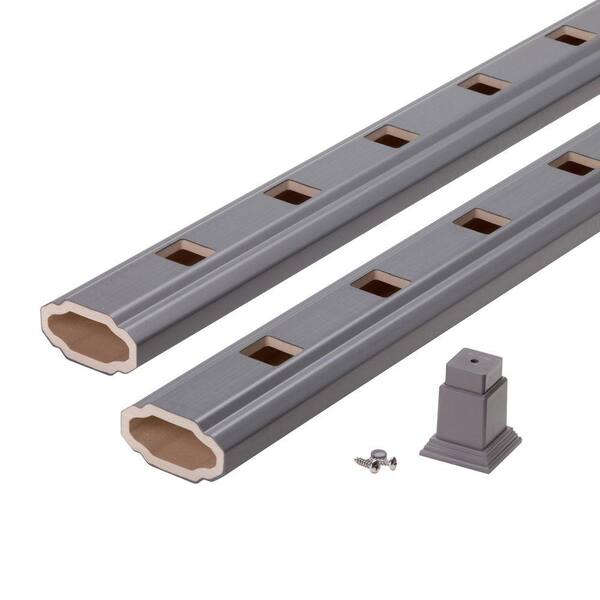Marquee Railing 6 ft. Composite Shadow Grey Straight Rail Kit