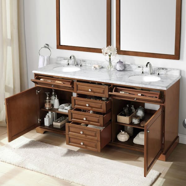 Home Decorators Collection Highclere 72, Light Wood Bathroom Vanity 72 Inch
