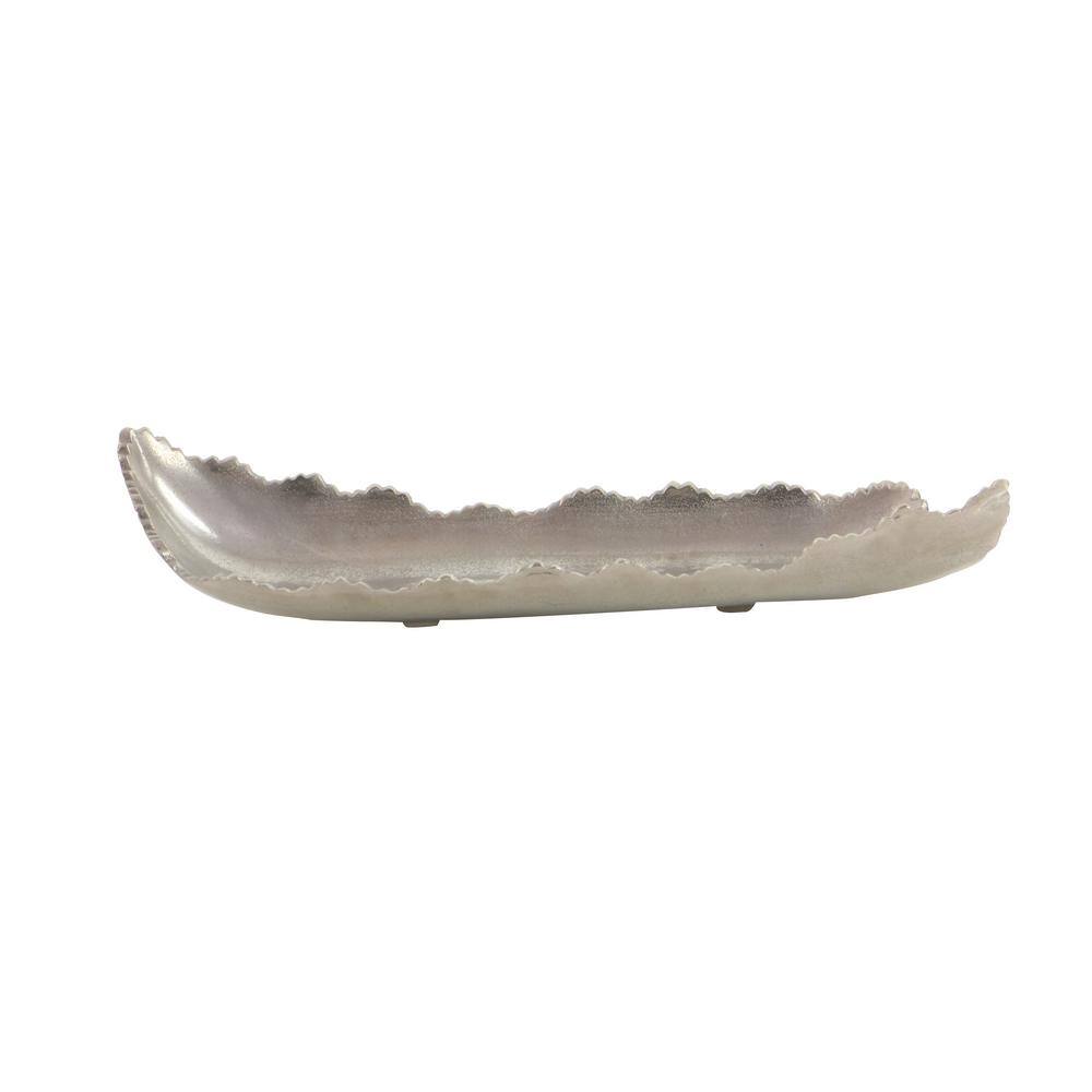 Small Silver Aluminum Zigzag Rim Decorative Tray