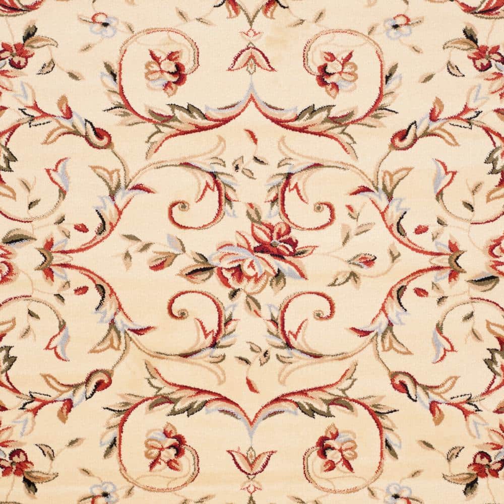 Ivory Floral Tufted Reversible Synthetic 9' x 12' Area Rug