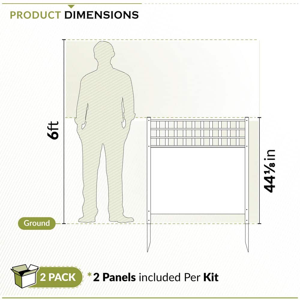 Keswick White Vinyl Lattice-Top Privacy Fence Panels, 3.5-ft