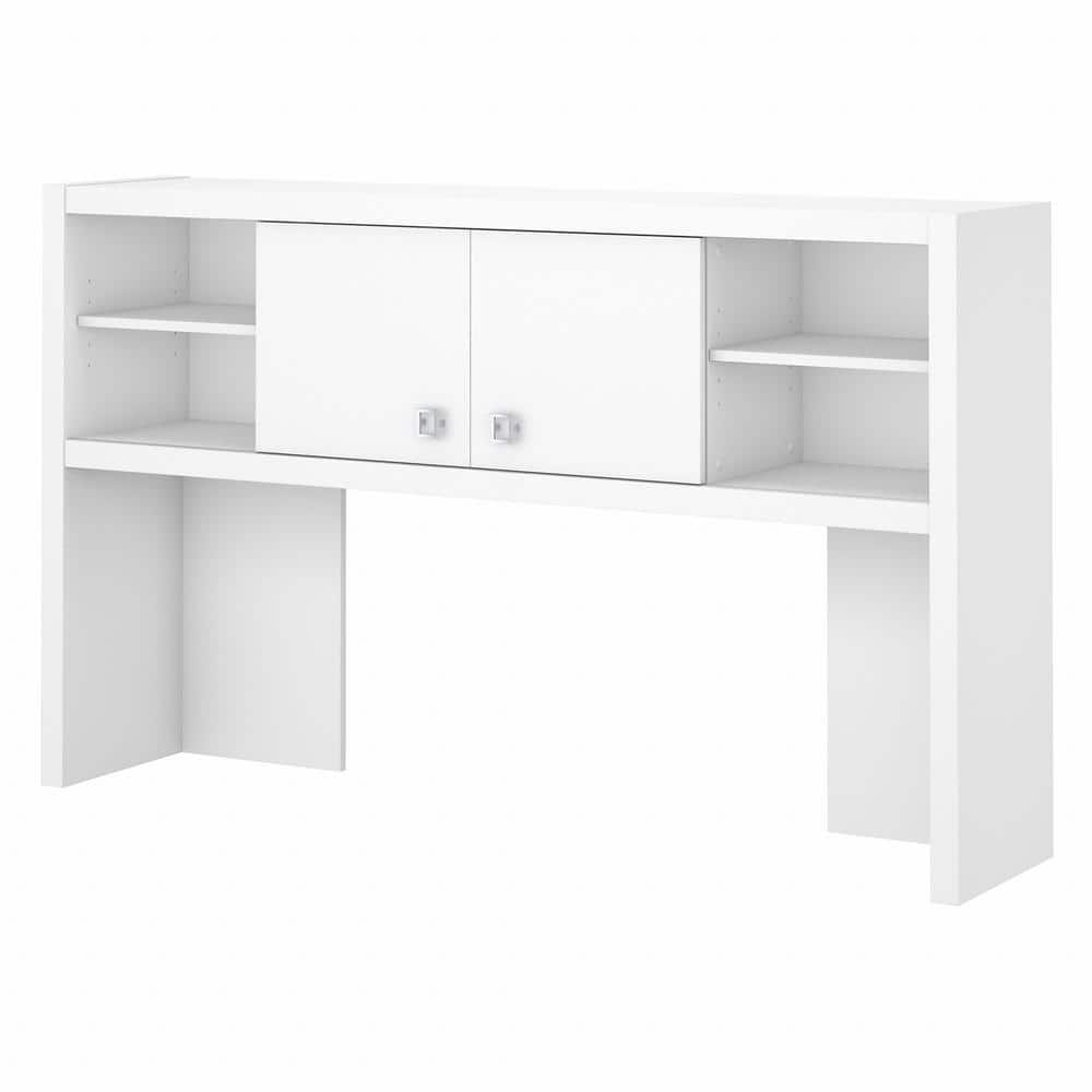 Pure White 60W Hutch with Satin Silver Hardware