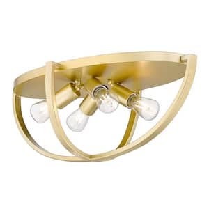 Colson 23.125 in. 4-Light Olympic Gold Flush Mount