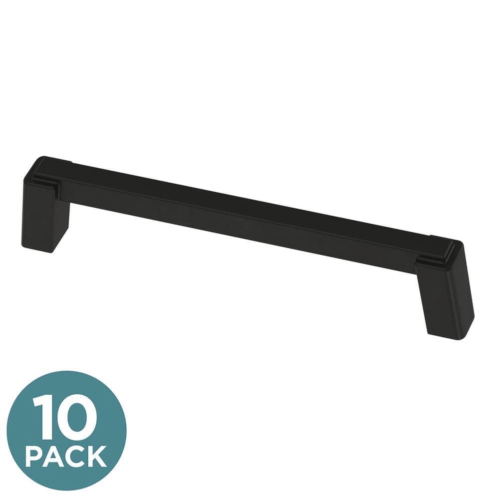 10-Pack Modern Brace 5-1/16 in. (128 mm) Modern Matte Black Cabinet Pulls price history on PriceWatchPro