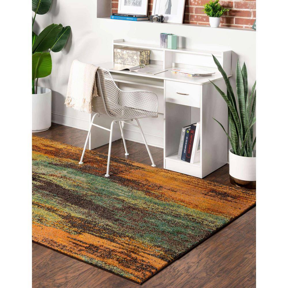 Sevilla Abstract Multicolor Synthetic 10'x13' Indoor Area Rug