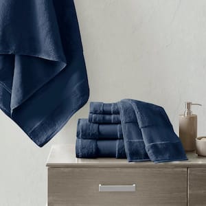 Turkish 6-Piece Navy Cotton Bath Towel Set