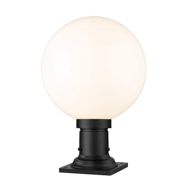 Laurent 17 .75 In. 1-Light Black Aluminum Hardwired Outdoor Weather Resistant Pier Mount Light with no Bulb Included