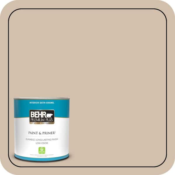 BEHR PREMIUM PLUS 1 qt. #700C-3 Pecan Sandie Satin Enamel Low Odor Interior Paint & Primer