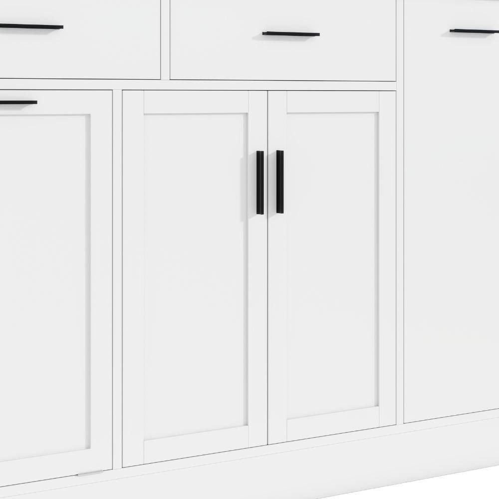 White accent cabinet office storage cabinet front view.