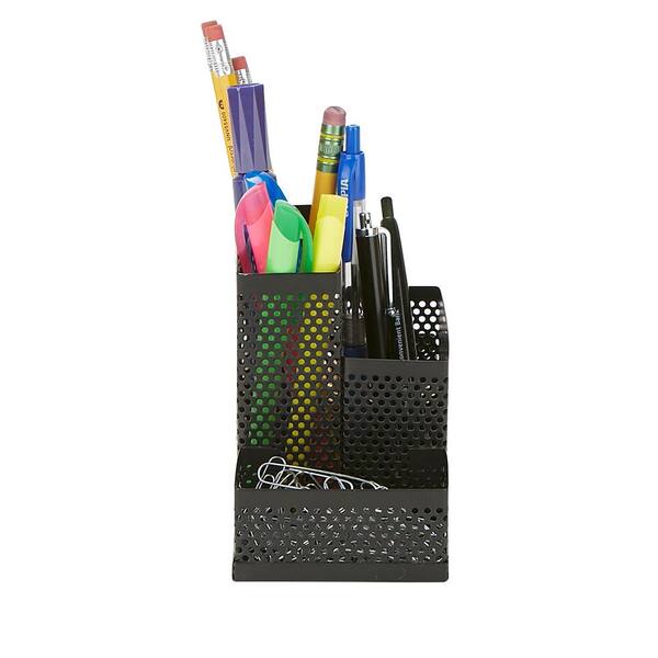 Mind Reader Desk Organizer, Pencil Cup Organizer, Office Supplies Storage  Organizer, Sticky Notes, Index Cards, Black JOEORG-BLK - The Home Depot