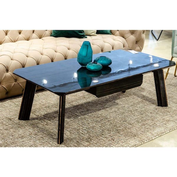 MR MODREST Modrest Chadwick Modern 55 in. Ebony and Rosegold Rectangle ...