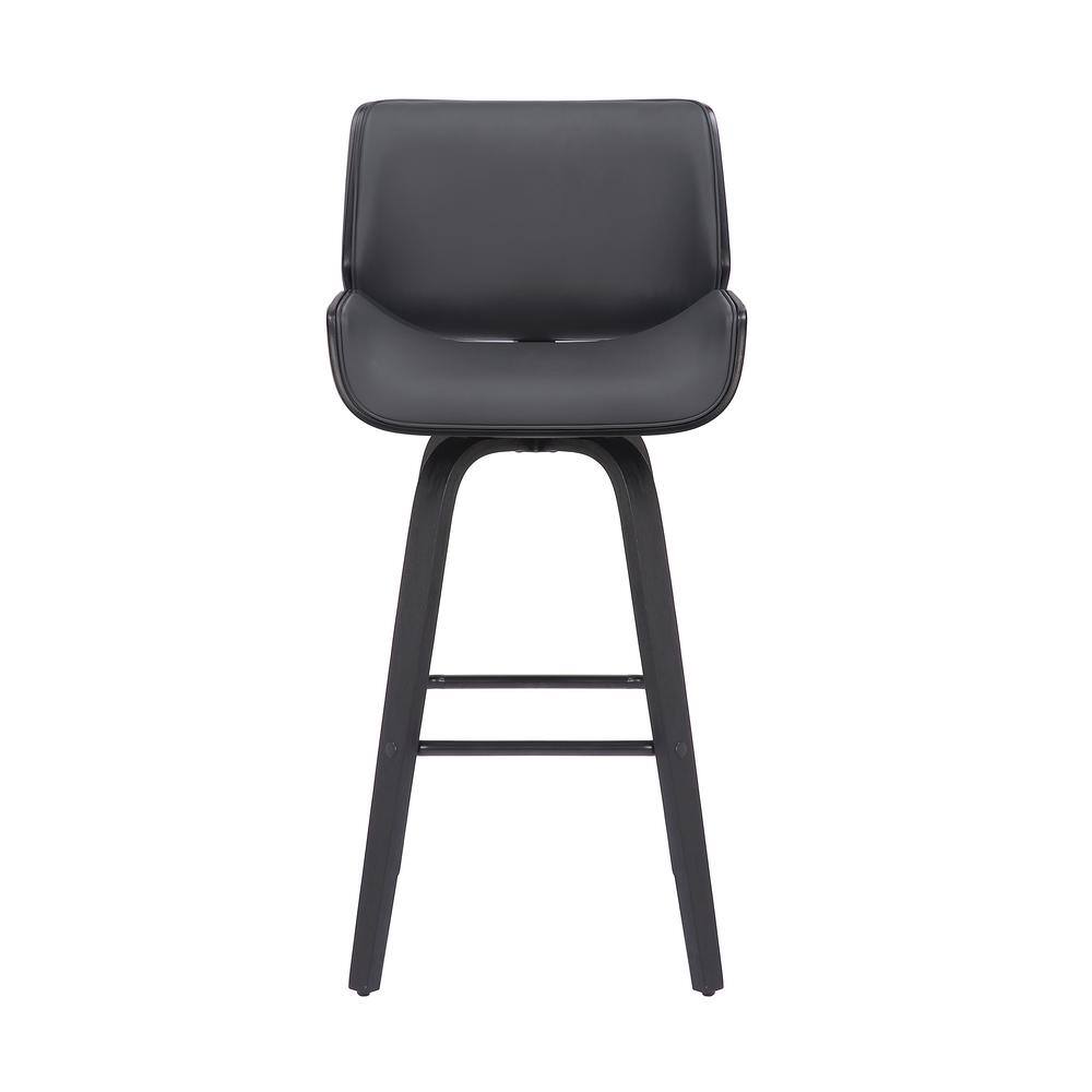26" Gray Faux Leather Swivel Wood Counter Stool