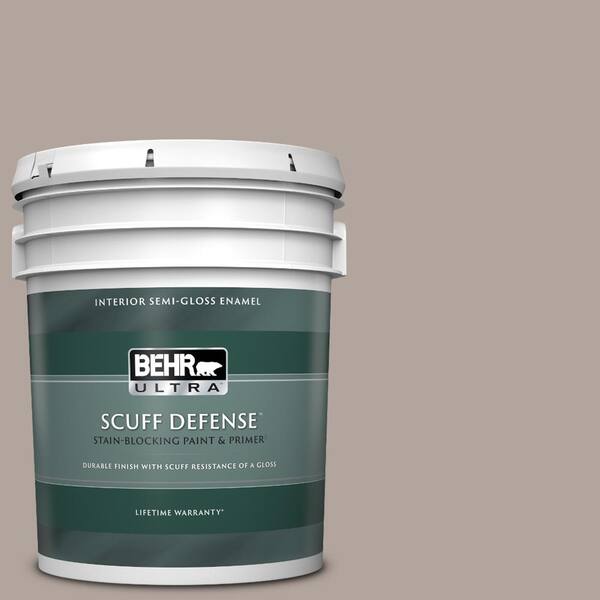 BEHR ULTRA 5 gal. #780B-4 Slate Pebble Extra Durable Semi-Gloss Enamel Interior Paint & Primer