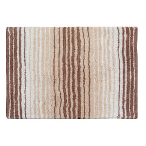 100% Cotton Gradiation Collection Bath Rug Machine Washable 17x24, Beige