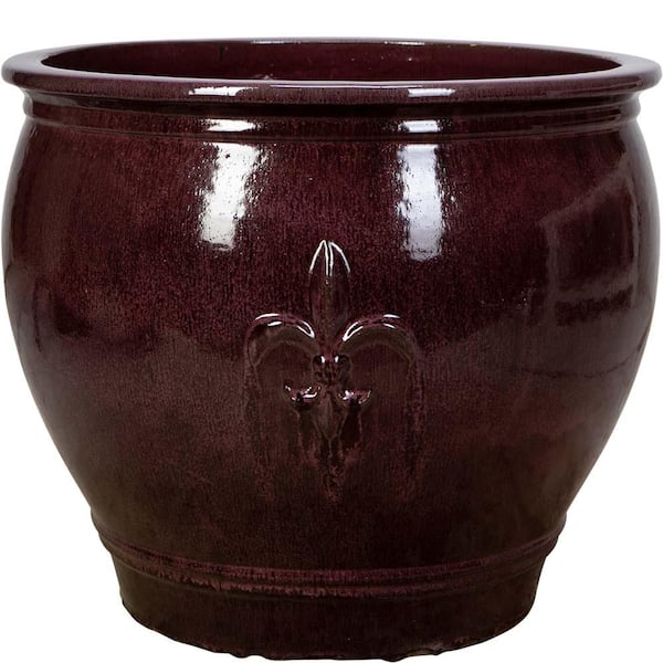 Unbranded 80 Qt. 19 in. Falling Purple Clay New Orleans Planter