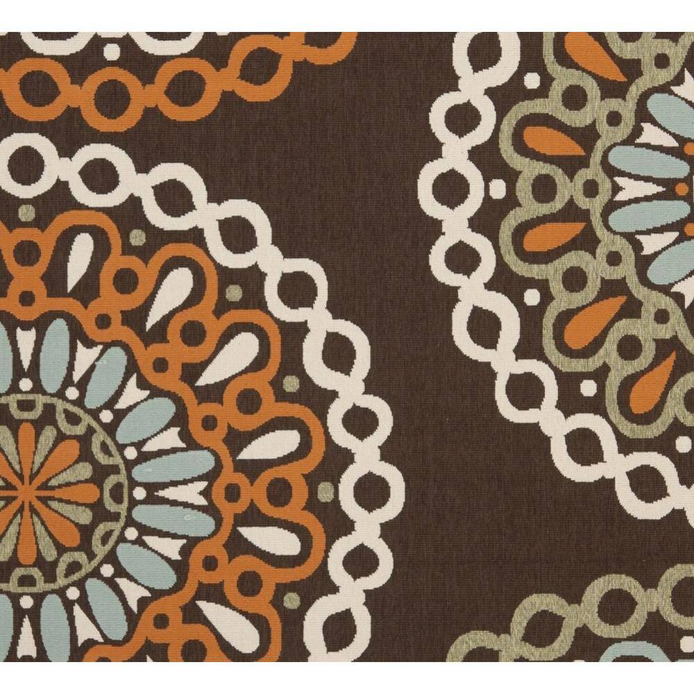 Chocolate and Terracotta Floral Reversible Rectangular Rug
