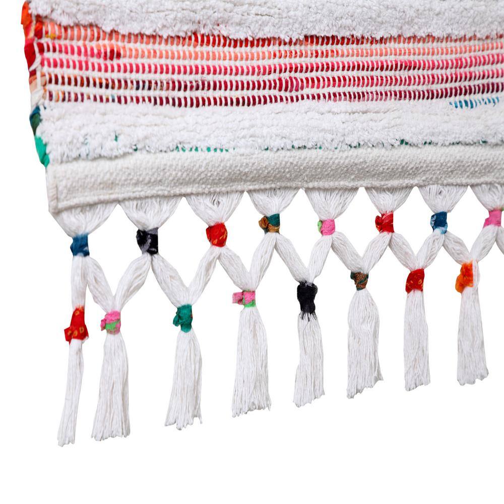 Boho Chindi Multicolor Woven Wall Hanging with Fringe