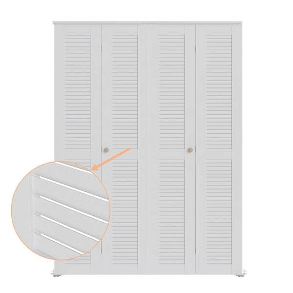 SOCBAZZAR 60 in. x 78.75 in. Full Panel Louvered Solid Core White
