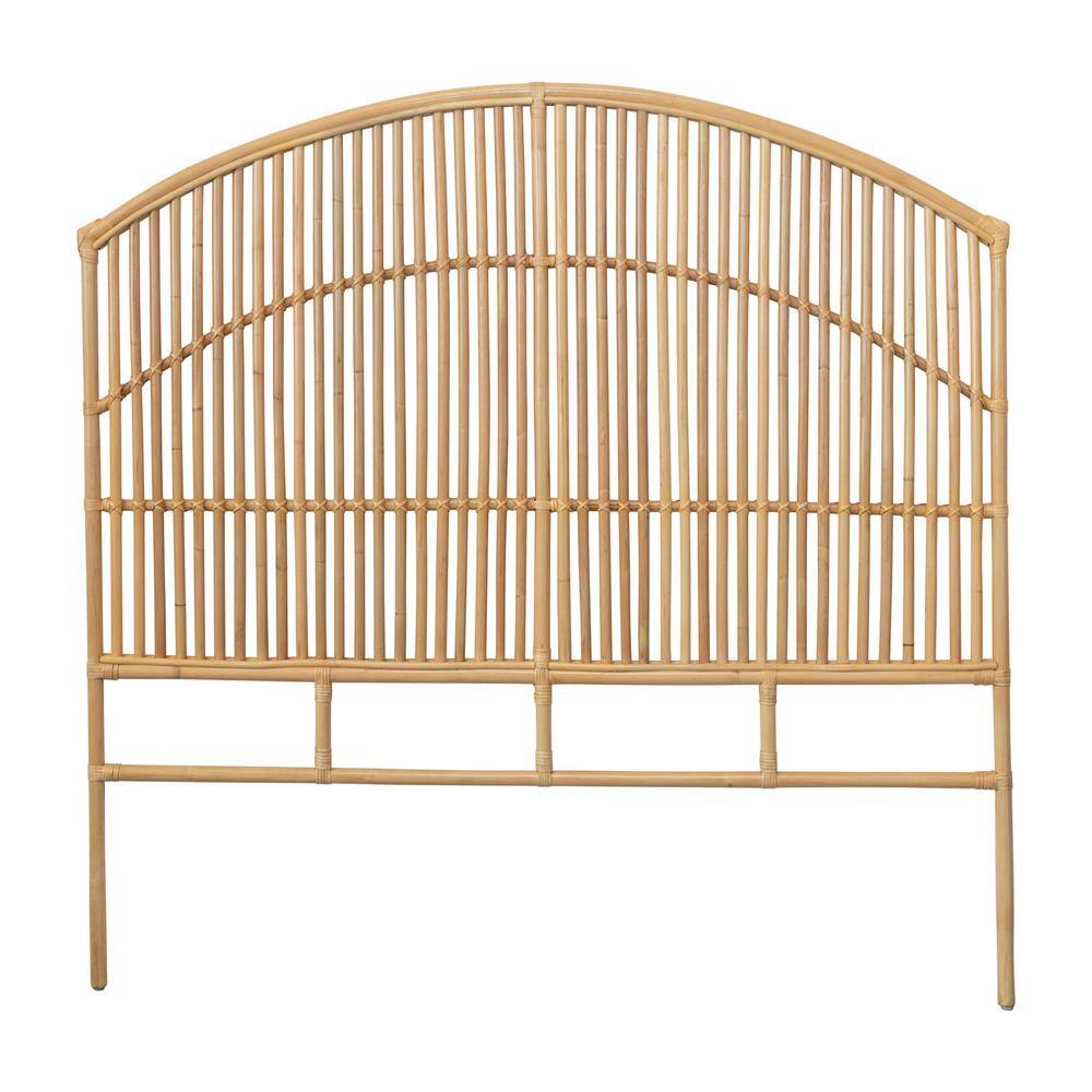 Storied Home Natural Brown King Size Rattan Slat Headboard DF5352 The Home Depot