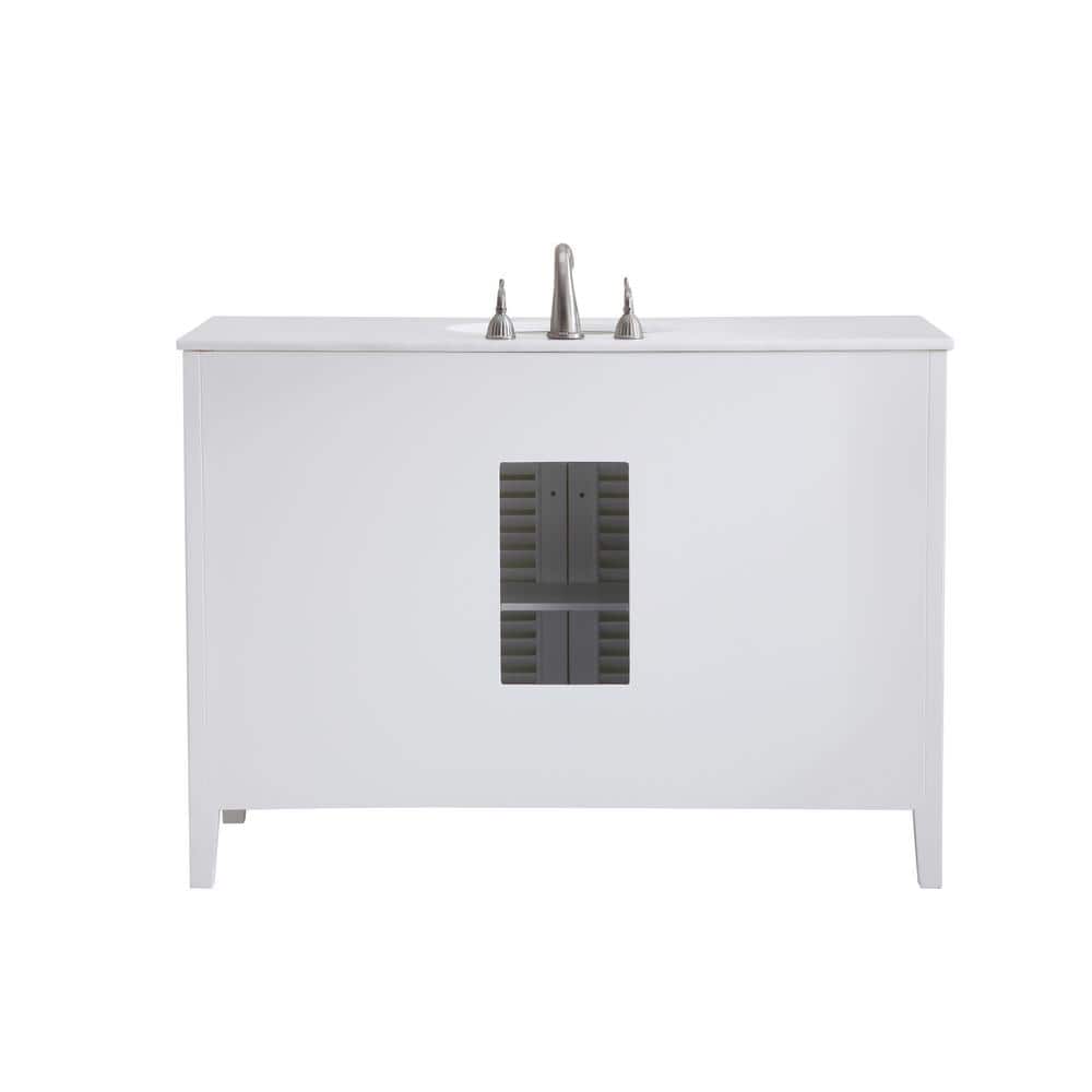 48" Antique White Freestanding Vanity with Quartz Countertop
