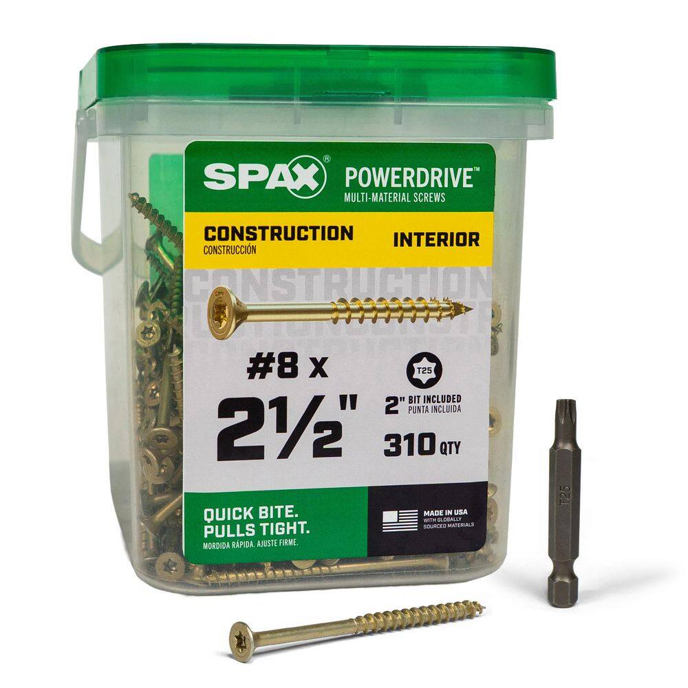 "#8 x 1-5/8 in. Tan PowerDrive Exterior T25 T-Star Flat Head Construction Screw (380-Piece)" price history on PriceWatchPro